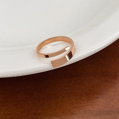 Korean version ins niche design ring, minimalist and versatile irregular texture, flat wire opening adjustable ring manufacturer