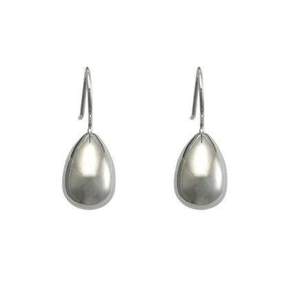 Small Silver Egg Series Water Drop French Simple Versatile European and American Metal Temperament High Cold Fashion Earrings Earrings Earrings