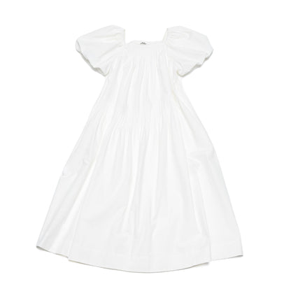 Summer new casual square collar cotton long loose tucker pleated long proportion dress