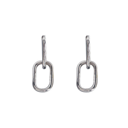 Oval Earrings Simple Metal Style Removable Earrings
