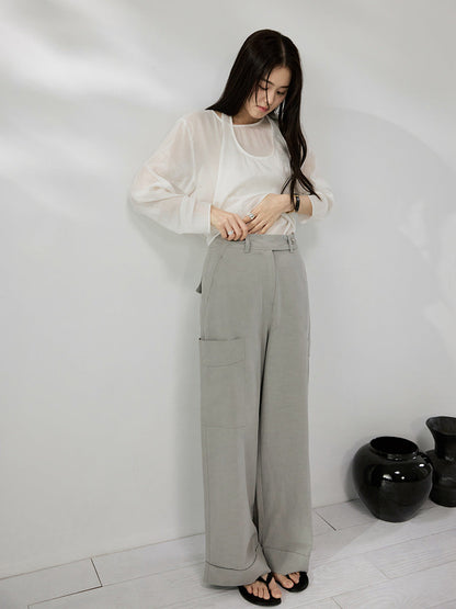 Two-piece set neck vest top stacked T-shirt summer suit