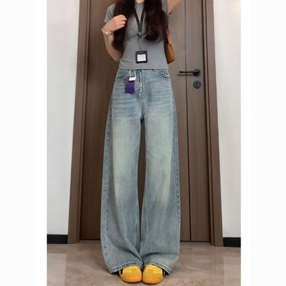 Wide Leg Jeans Women Plus Size High Waist Straight Leg Denim Pants