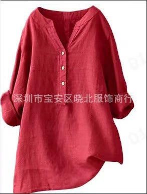 Loose Casual Women's Stand-Up Collar Top Women's Shirt Crew Neck