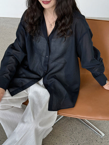 Design Sense Tencel Back Split Strap Shirt Women's Summer Clothing New Long Sleeve Sunscreen Thin Jacket