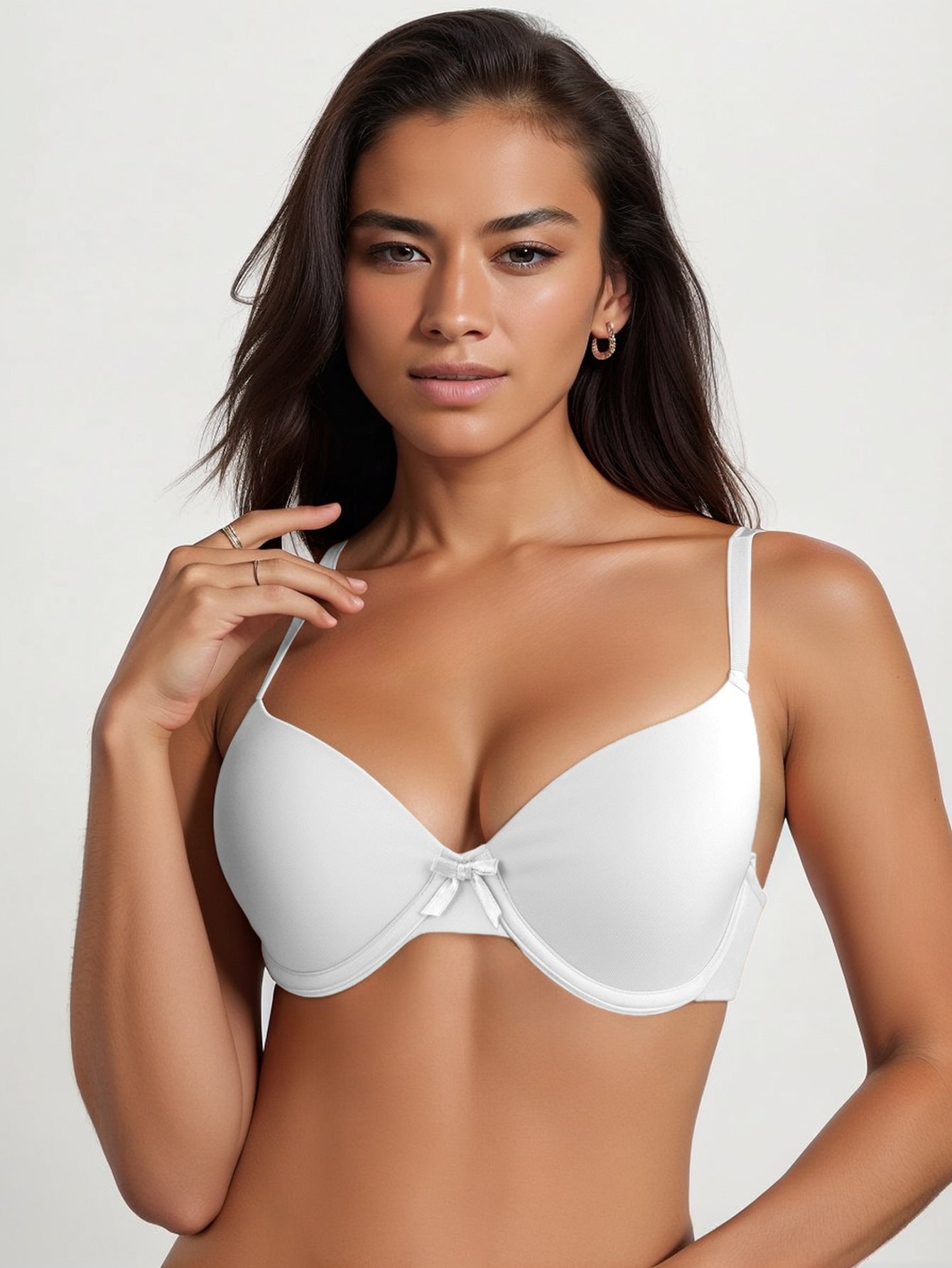 Big breasted underwear with steel ring bra anti-sagging gathering upper support bra large size bra