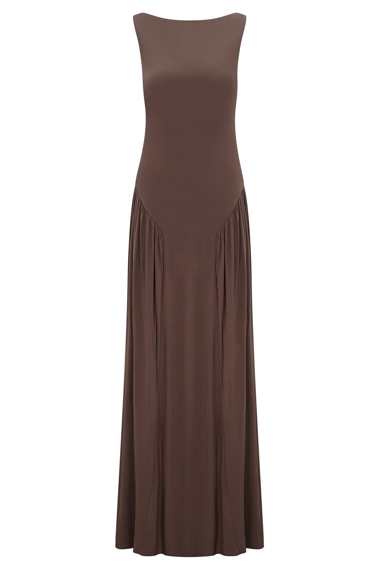 Fashion pleated hollow vest long dress slim-fitting backless sexy one-word neck dress