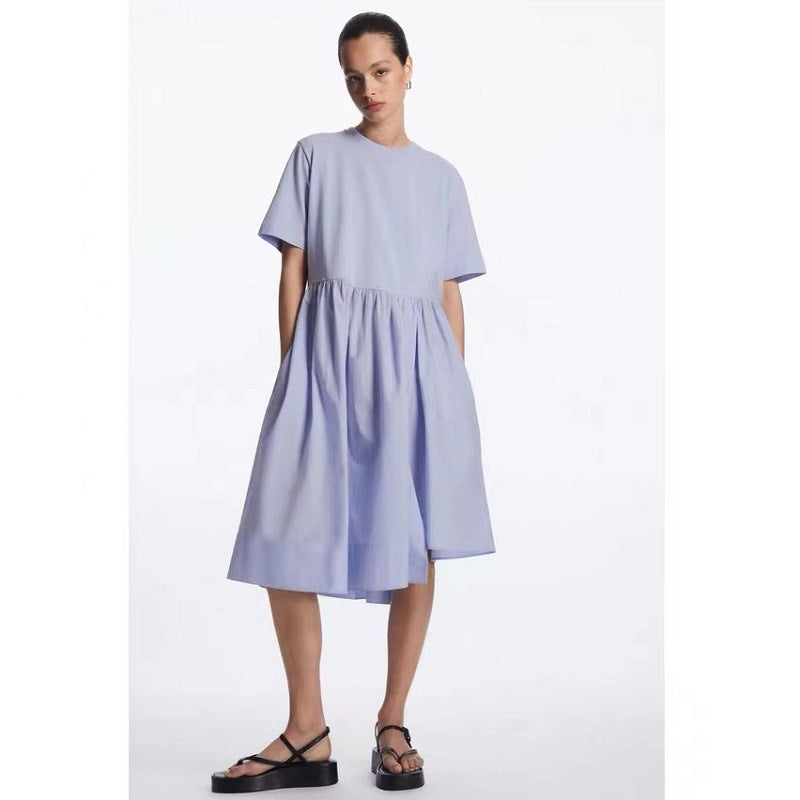 Short Sleeve Casual Edition Stitching Irregular Dress