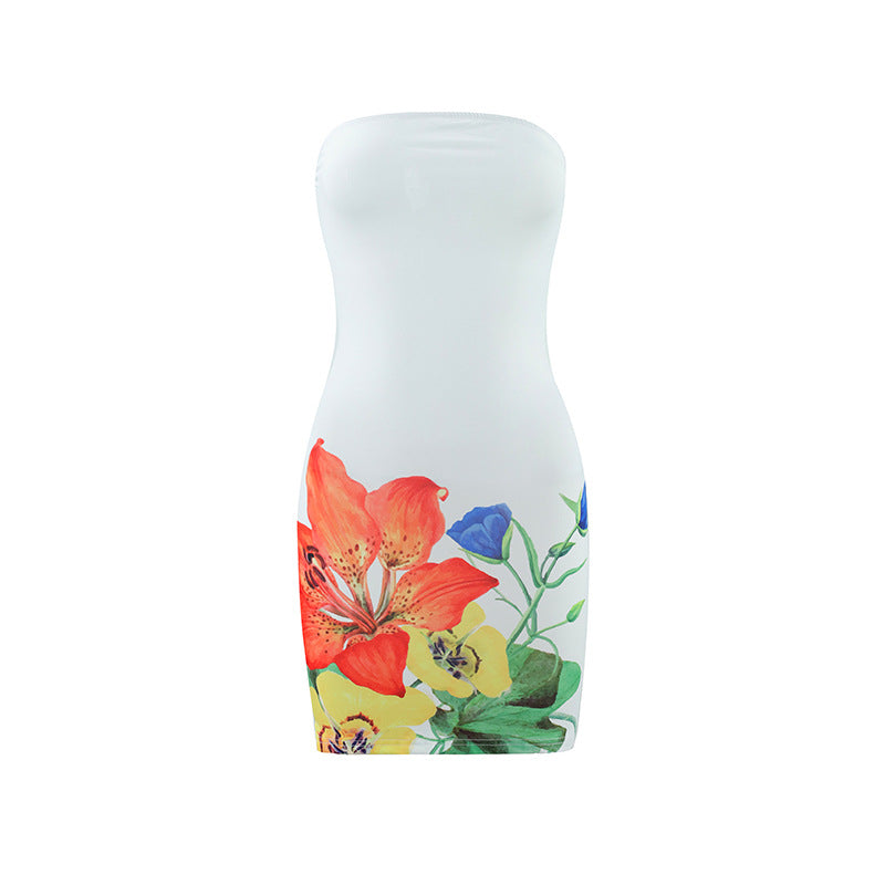 Floral Tube Top Mini Dress