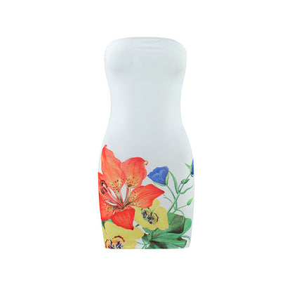 Floral Tube Top Mini Dress