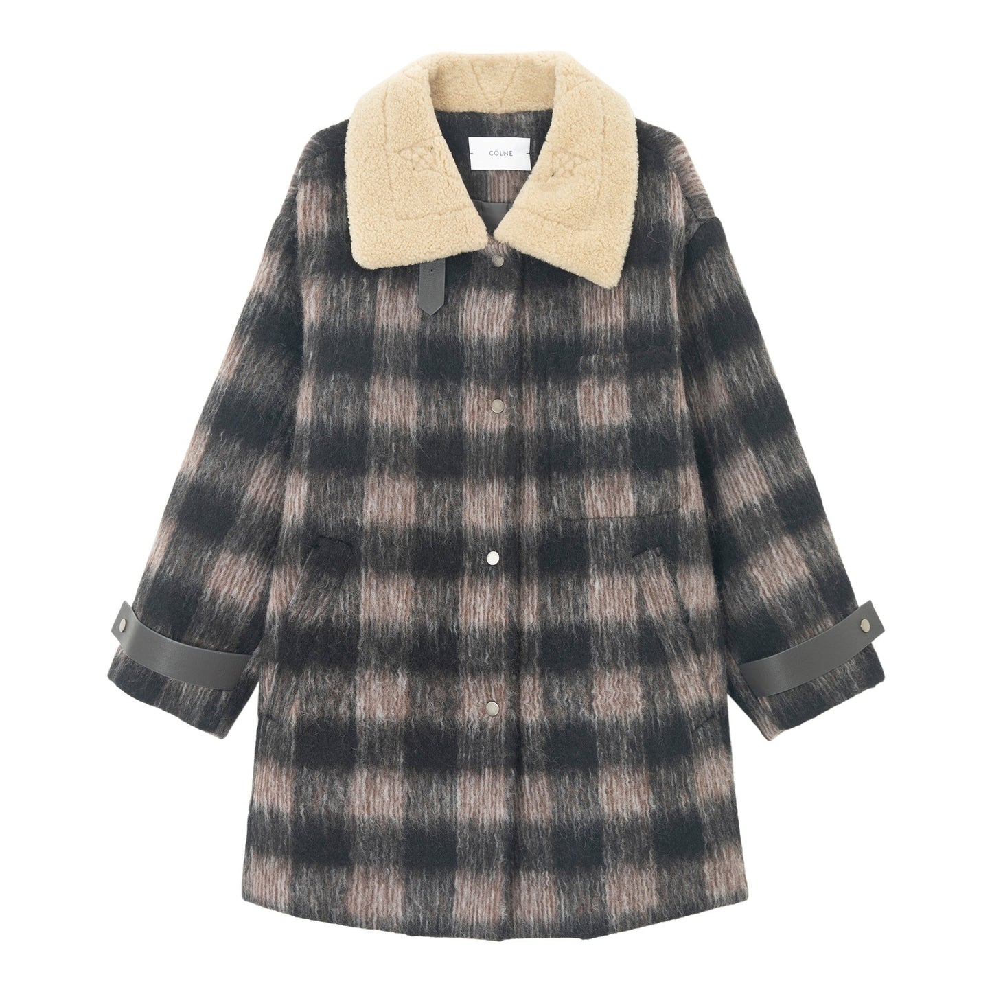 Winter alpaca hair gradual change plaid four-in-one single-sided jacket jacket
