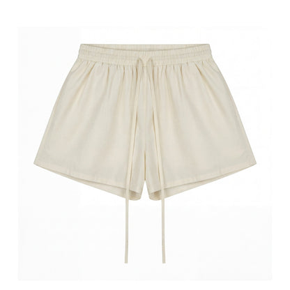 Flocking Tencel Polka Dot Shorts Casual Pants
