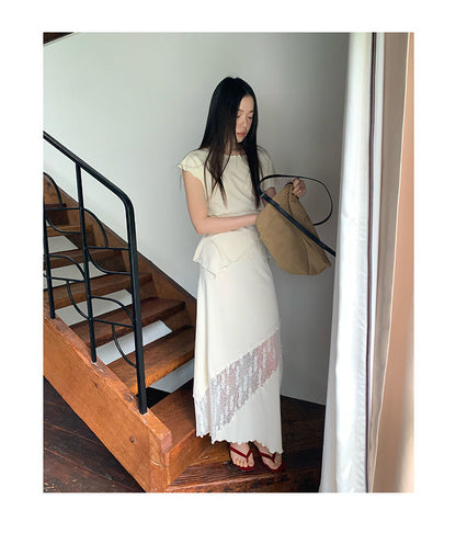 Temperament Skinny Lace Hollow Fashion Suit