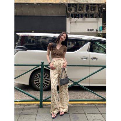 Cartoon animal cute straight pants