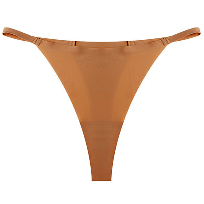 Sports One Piece T Pants Ice Silk Breathable Quick Drying Low Waist Traceless Sexy Strap Thong