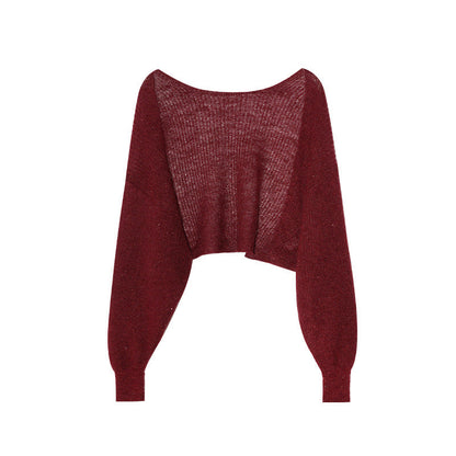 Temperament coat buckle-free long-sleeved sweater cardigan