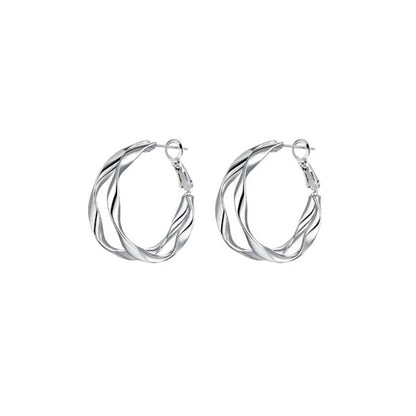Niche design double-layer circle earrings