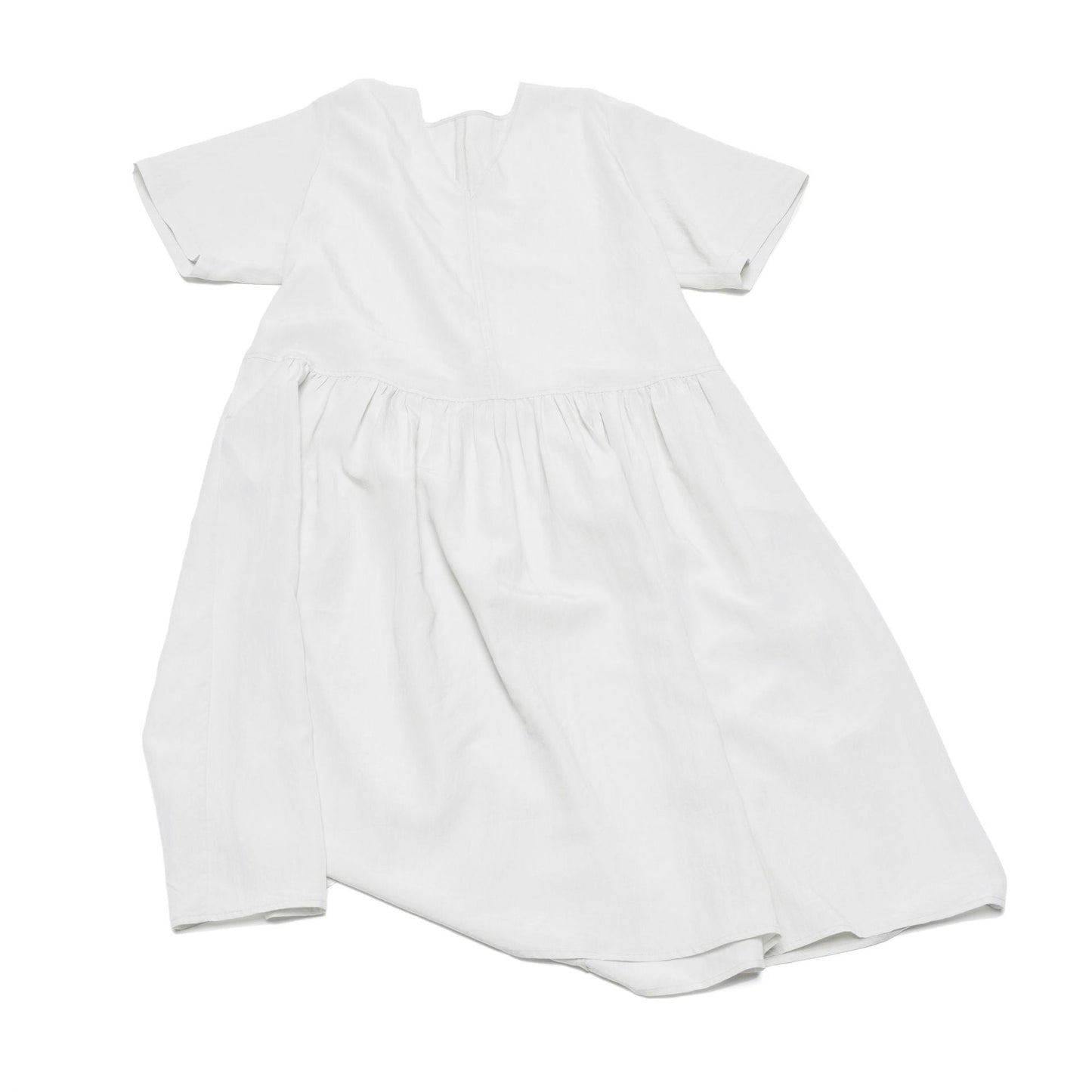 Summer new casual V-neck bamboo Tencel loose split long dress