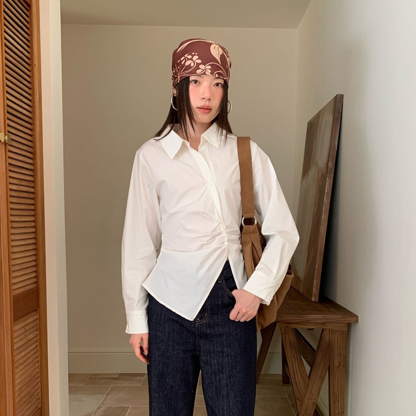Stylish Irregular Split Waist Long Sleeve Shirt