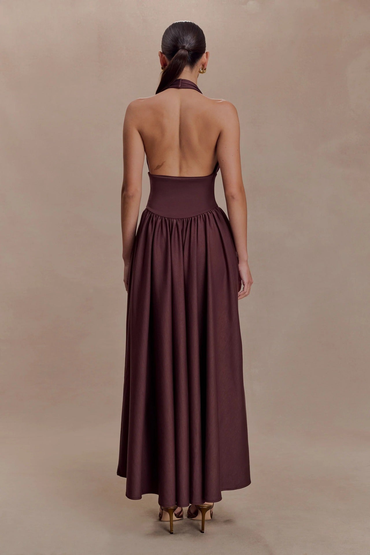 2026 resort style slip dress deep V sexy style fashion halterneck dress