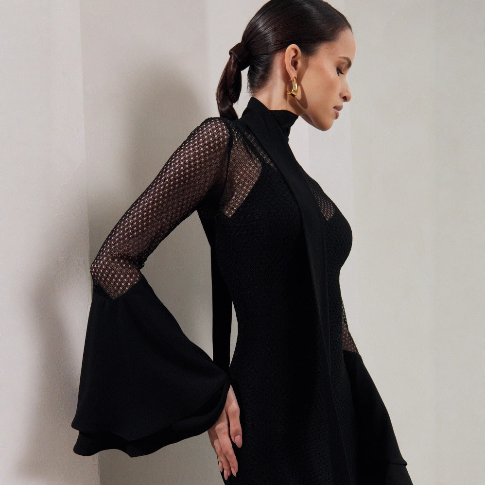 Flared sleeve dress