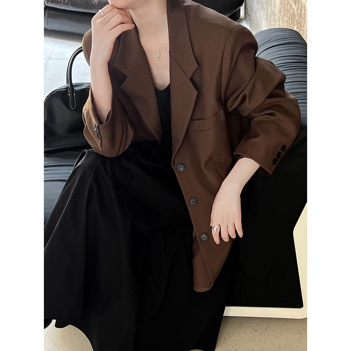 Korean version of casual long-sleeved blazer women's autumn new ins high-end retro coat
