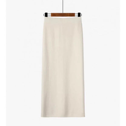 French soft waxy medium and long knitted skirt