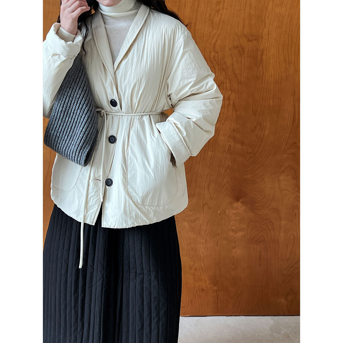 New national standard traceable 90 white duck down jacket women's winter warm lightweight tie-waist down coat