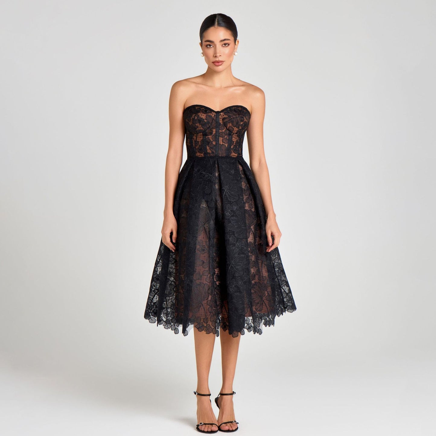 Lace Tube Top Midi Dress