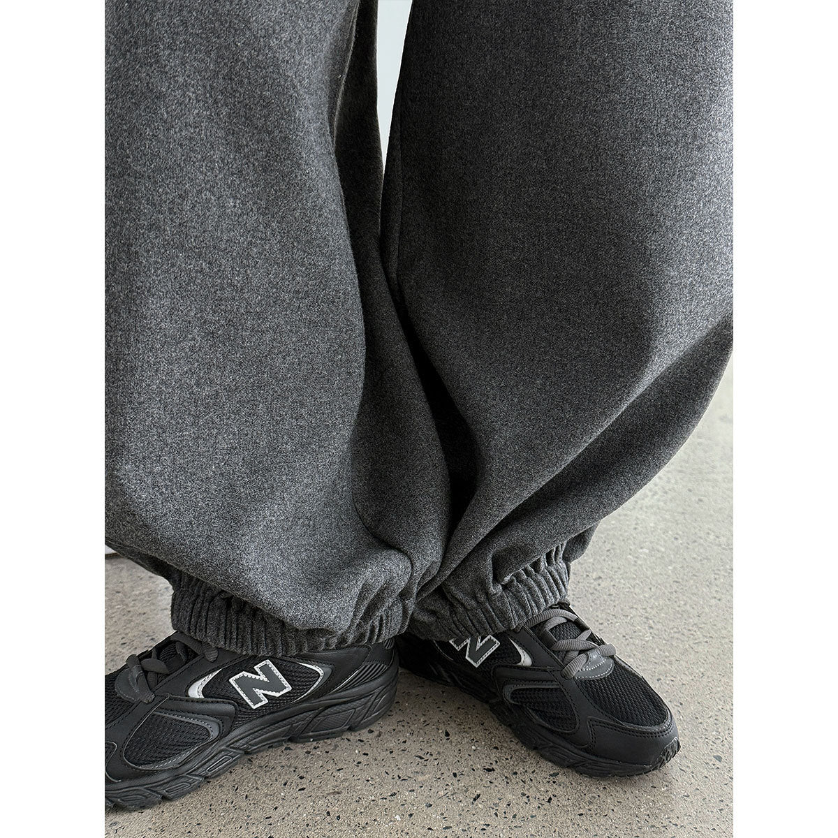 Korean retro wool leggings women's winter new polished warm lazy casual pants