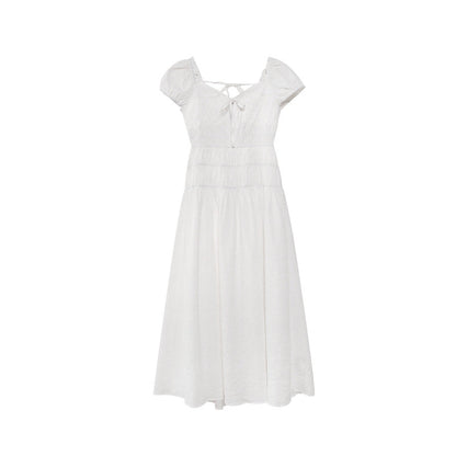 Lace-Up Square Neck Maxi Dress