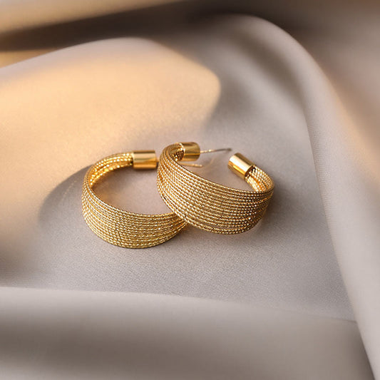 Circle atmosphere multi-line earrings  tide round face high sense fashion temperament earrings factory direct sales