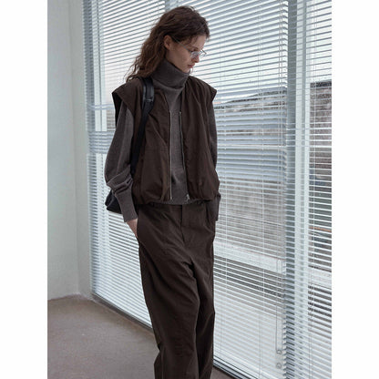 High-quality natural and environmentally friendly wool, cotton, warm, soft pleated buds, stacked vest jacket