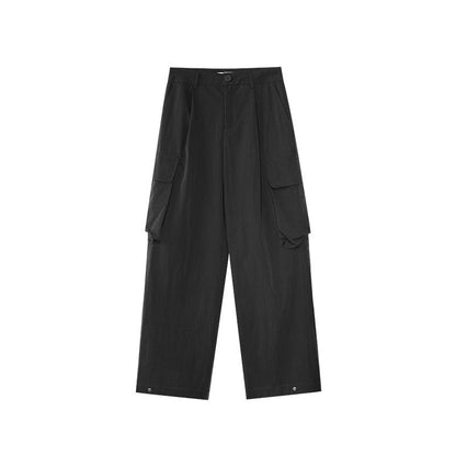 Trendy versatile pants multi-pocket straight overalls