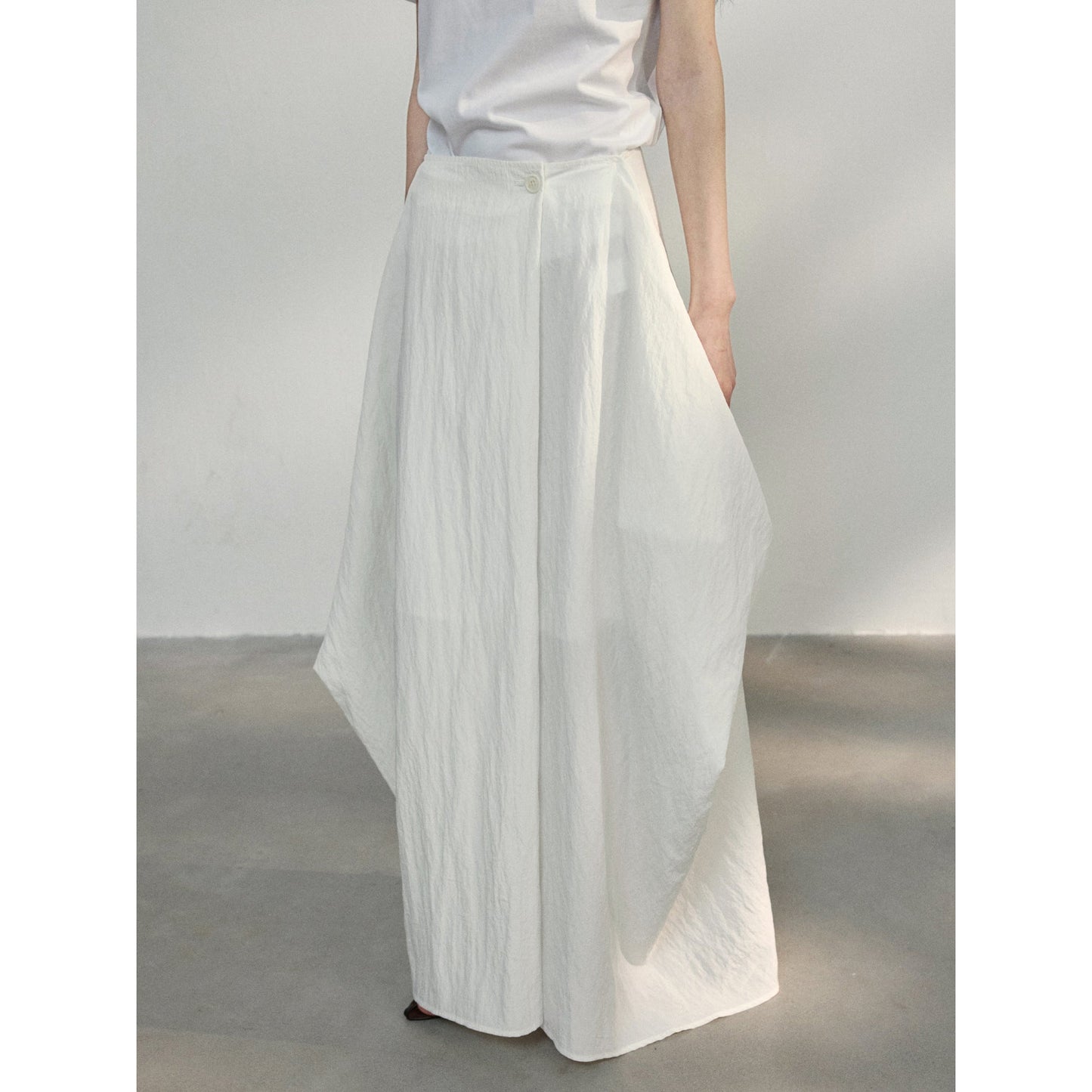 New design Tencel adjustable waist micro-fold texture cocoon skirt