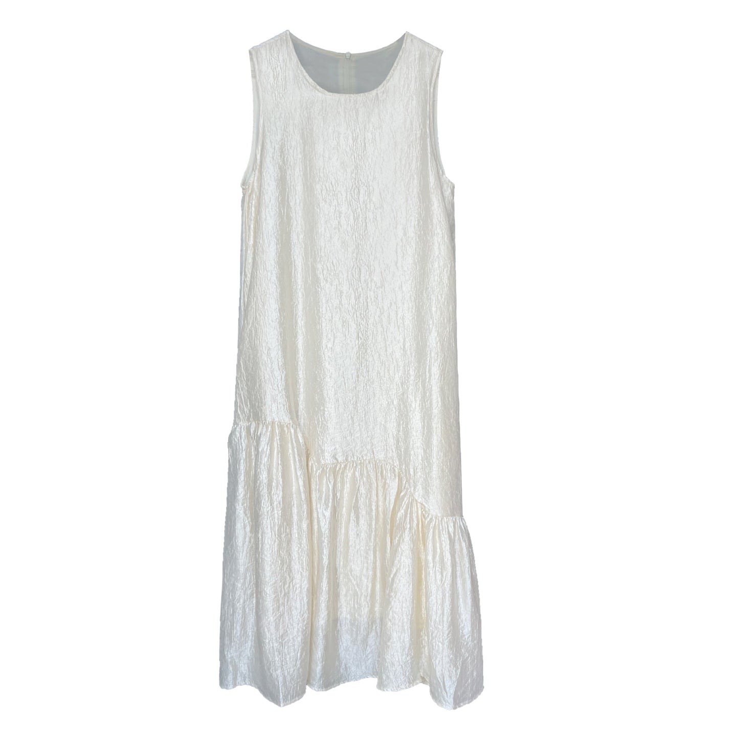 Summer women's new pearlescent sleeveless asymmetrical patchwork mermaid tank dress