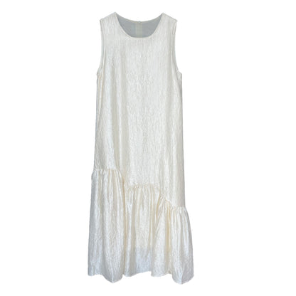 Summer women's new pearlescent sleeveless asymmetrical patchwork mermaid tank dress