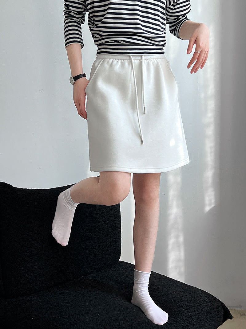Spring and summer new elastic waist loose a-word skirt high waist skirt