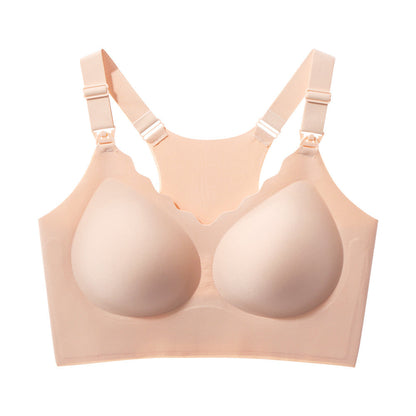 European and American foreign trade fat mm seamless large size underwear women's big breasts show small gathering upper support side collection beautiful back sports underwear