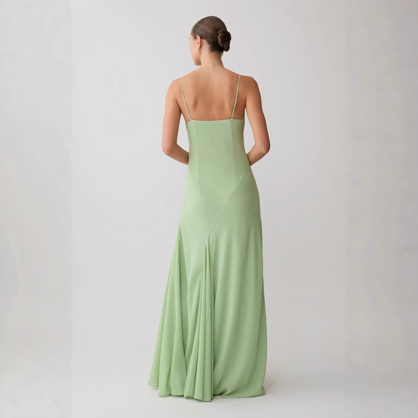 High quality holiday chiffon suspender long dress wind swinging collar dress evening dress