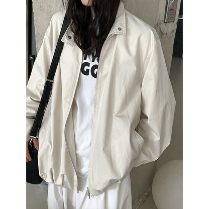 Cocoon-shaped bud stand-up collar buckle jacket women's autumn new Korean lazy casual jacket