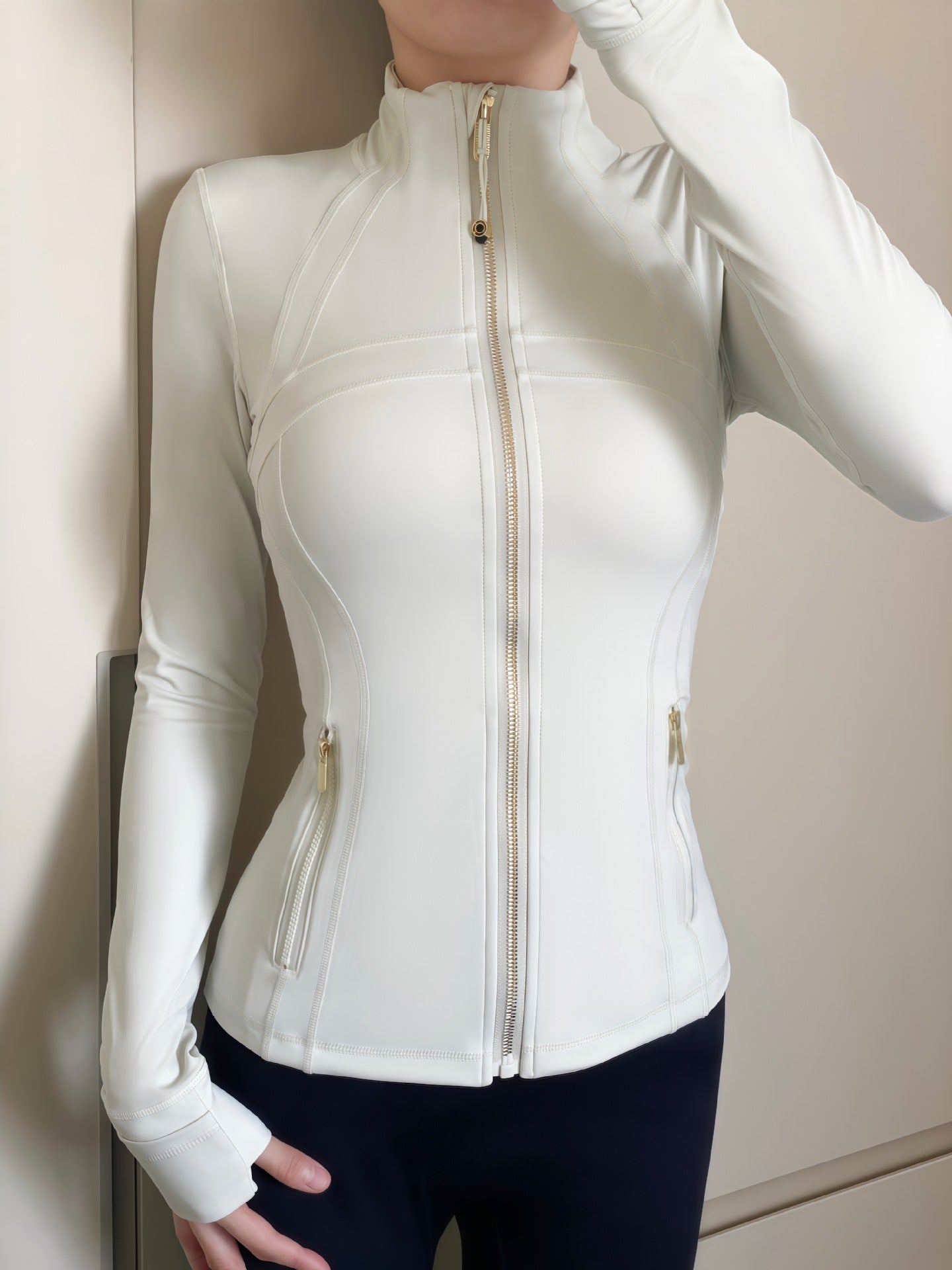Yoga Jacket Women Long Sleeve Zip-Up Breathable Sports Fitness Top