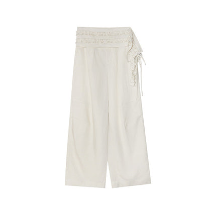 Straight casual wide-leg slimming drape floor-length pants