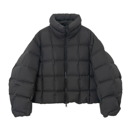 Winter high-density fit anti-down square grid direct charging stand-up collar no quilting line down jacket