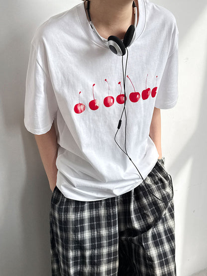 American age-reducing cherry print T-shirt
