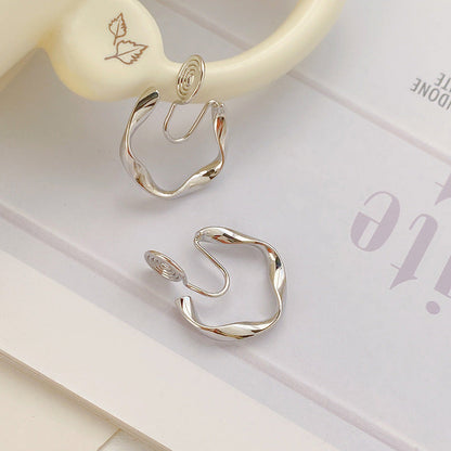 Tide mosquito coil disc ear clips, no ear piercings, white-collar temperament fashion earrings
