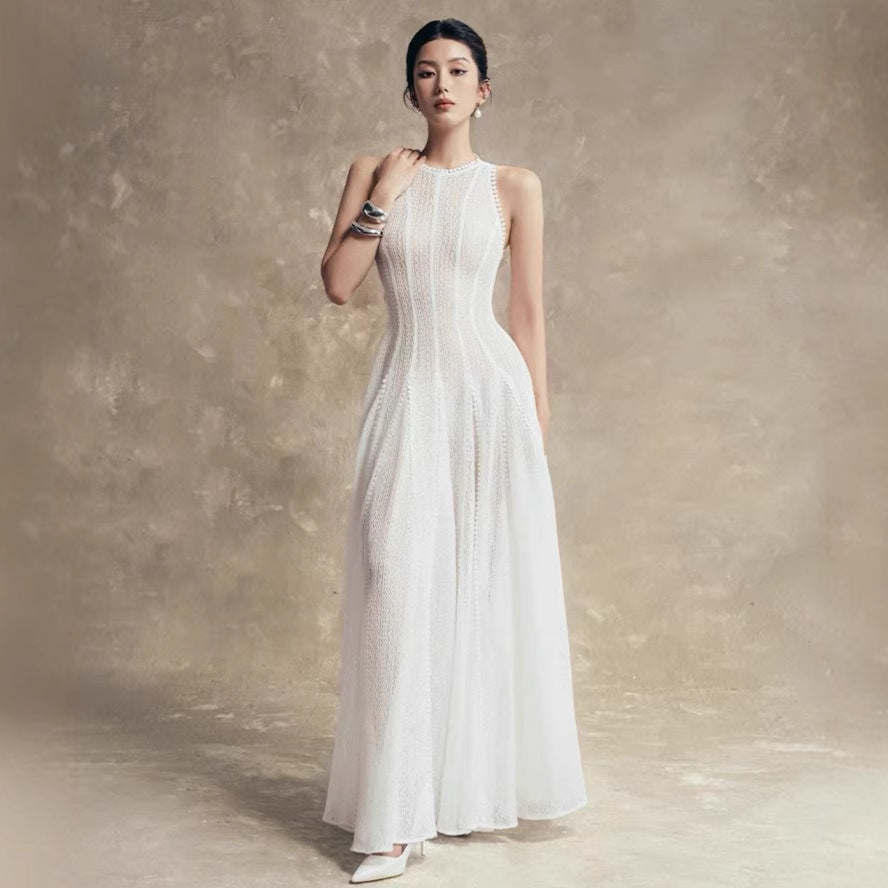 3D Lace Swing Maxi Dress