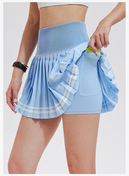 Women's Tennis Skirt Quick-Drying Sports Pleated Skirt with Shorts Fitness Yoga