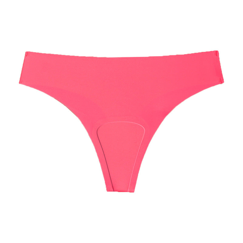 Large size ice silk seamless anti-embarrassment line underwear women's sports yoga anti-embarrassment low waist comfortable women's underwear