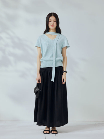 Cloud feeling oxygen feeling cool feeling Tencel high waist pendulum summer dress