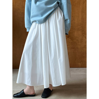 Spring new French high-end pink skirt A-shaped pleated skirt